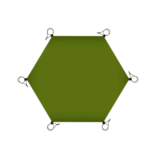 Wasserdichte Campingmatte, achteckig, 3,2 × 3,2 m, 210D Oxford-Gewebe für Picknick unter dem Zelt und im Freien