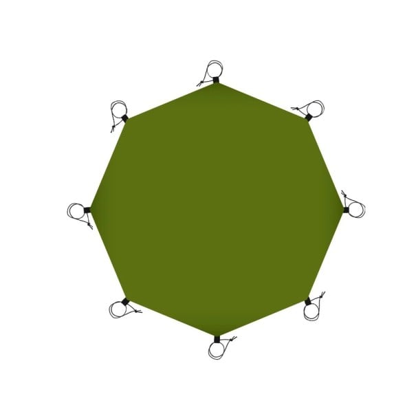 Wasserdichte Campingmatte achteckig 4,1 × 4,1 m 210D Oxford-Gewebe für Picknick unter dem Zelt und im Freien