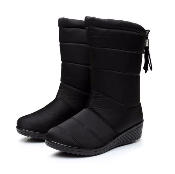 Wasserdichte Damen-Winterstiefel J1200 schwarz 35,5