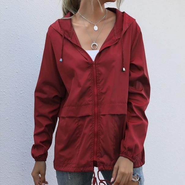 Wasserdichte Damenjacke P1776 weinrot XL