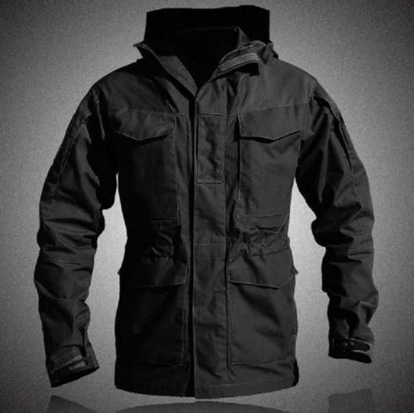 Wasserdichte Herrenjacke J1439 schwarz L