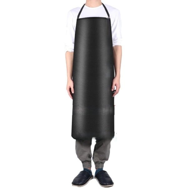 Wasserdichte Schürze für die Werkstatt Größe M 100 x 66 cm aus PVC mit Knieschutz Dicke 0,6-0,8 mm für Kochen, Reinigung und Werkstattarbeiten schwarz