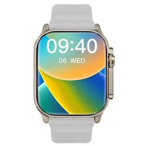 Wasserdichte Smartwatch für Männer 49 mm IWO Ultra 9 Gesundheitsmonitor Herzfrequenz Schlaf Sauerstoff Druck Stress Schritte Entfernung Kalorien weiß