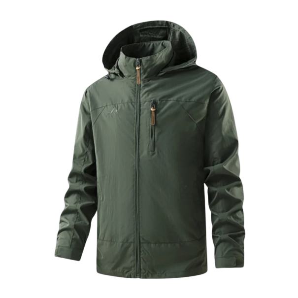 Wasserdichte Softshelljacke für Herren mit Kapuze Winddichte Wanderjacke mit Taschen Outdoorjacke für Frühling und Herbst mit Reißverschluss grün M