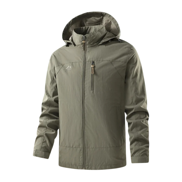 Wasserdichte Softshelljacke für Herren mit Kapuze Winddichte Wanderjacke mit Taschen Outdoorjacke für Frühling und Herbst mit Reißverschluss khaki XL