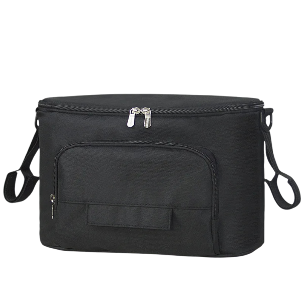 Wasserdichte Wickeltasche, 32 x 16 x 18,5 cm, Umhängetasche mit Taschen für Flaschen und Feuchttücher, Reise-Organizer schwarz