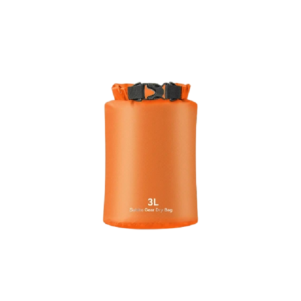Wasserdichter Sack für trockene Dinge und Kleidung Rollverschluss mit Schnalle 3 l Polyester 70D Orange Für Kajak, Rafting, Schwimmen und Wandern