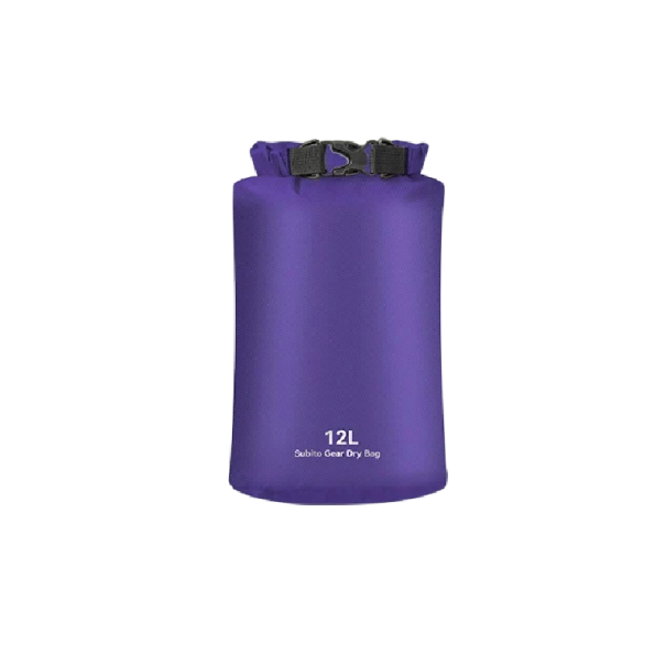 Wasserdichter Sack für trockene Sachen und Kleidung Rollverschluss mit Schnalle 12 l Polyester 70D Lila Für Kajak, Rafting, Schwimmen und Wandern