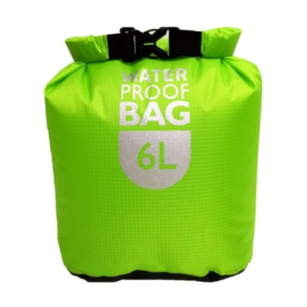 Wasserdichter Trockenrucksack, 6 l, Polyestertasche zum Schwimmen, Rafting, Kajakfahren, Flussfahren, Trekking, Segeln und Kanufahren, leichte wasserdichte Tasche grün