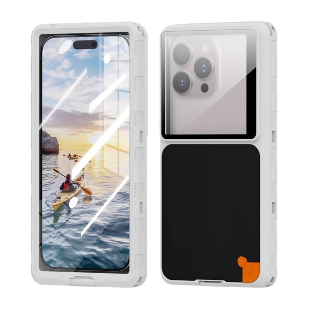 Wasserdichtes Handycase für bis zu 6,9" IP68 Unterwasserschutz Schwimm- und Touchabdeckung Tasche Waschbar und kratzfest weiß