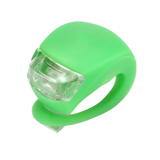 Wasserdichtes Silikon-LED-Fahrradlicht 3×4 cm Fahrradlampe mit 3 Leuchtmodi Schnelles und langsames Blinken Stromversorgung 2× AG10 Batterien grün Wasserdichtes Silikon-LED-Fahrradlicht 3×4 cm Fahrradlampe mit 3 Leuchtmodi Schnelles und langsames Blinken Stromversorgung 2× AG10 Batterien grün
