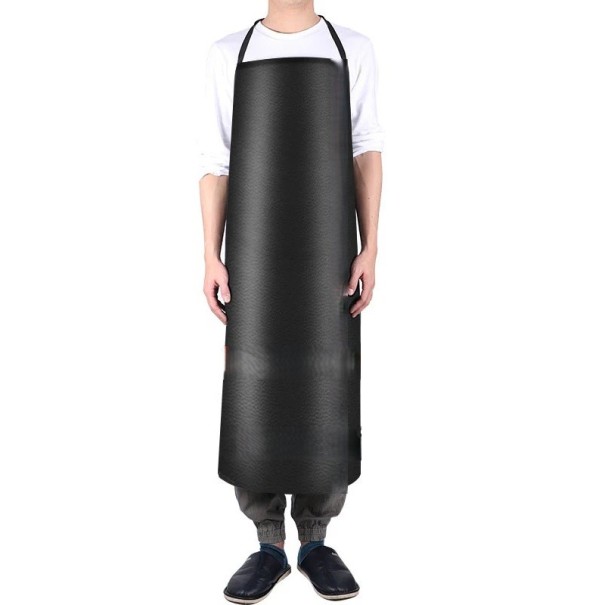 Wasserfeste Schürze für die Werkstatt Größe L 110 x 66 cm aus PVC mit Knieschutz Dicke 0,6-0,8 mm für Kochen, Reinigung und Werkstattarbeiten schwarz