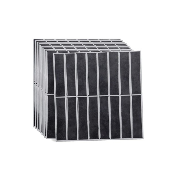 Wasserfeste selbstklebende Fliesen 25,4 x 25,4 cm PET 10 Stück Wandaufkleber für Küche Badezimmer einfache Installation schwarz