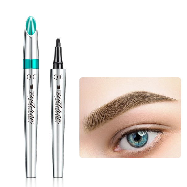 Wasserfester flüssiger Augenbrauenstift 12,8 cm mit 4 Spitzen für präzises Formen der Augenbrauen 1 g Natürlicher Effekt Langanhaltendes Make-up Light Brown