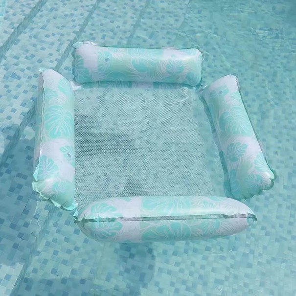 Wasserhängematte PVC Aufblasbare Schwimmnetz für den Pool Ergonomische Entspannungsnetz für Wasser zum Sommerurlaub blau