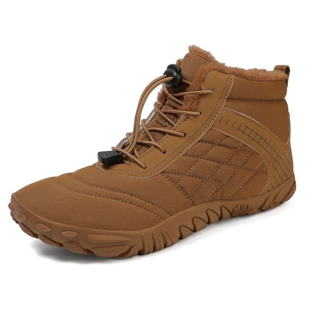 Water Shoes Ankle Warm Lined Barefoot with Reflective Elements and Rubber Sole Unisex For Trekking Water Sports and Winter Wear brown 39,5
