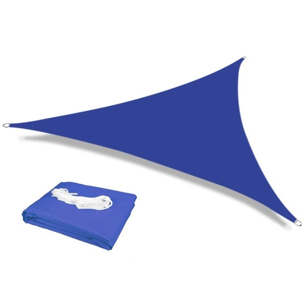 Waterdicht driehoekig zonneschaduwdoek 3,6 x 3,6 x 3,6 m Markies met 98% UV-filter Zeil voor tuin terras balkon buiten zitten kamperen blauw