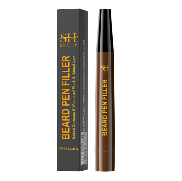 Waterdichte borstel voor het corrigeren van baarden en snorren Nauwkeurige baardverzorging Styling van baarden en snorren Mannen cosmetische applicator voor baardverzorging bruin