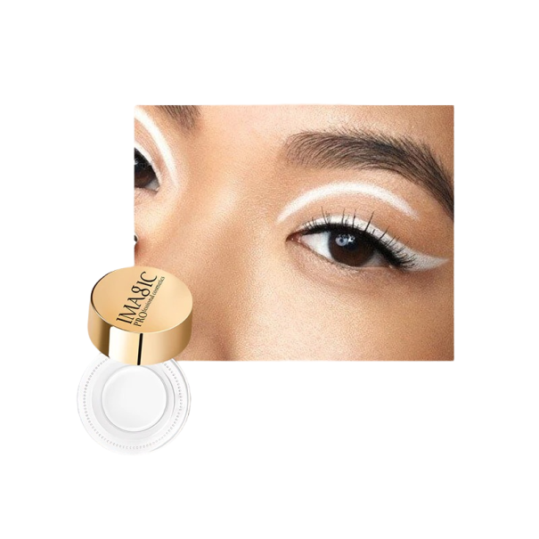 Waterdichte eyeliner met kwastje wit