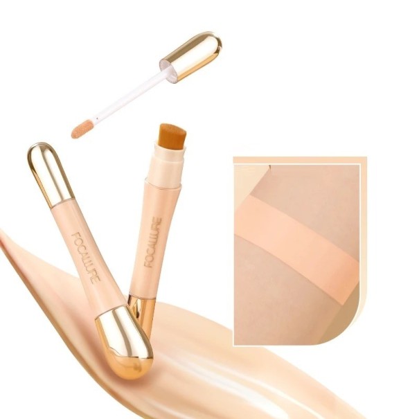 Waterdichte foundation met hoge dekking Langdurige matte concealer voor huidoneffenheden Dubbelzijdige concealer met twee soorten kwasten