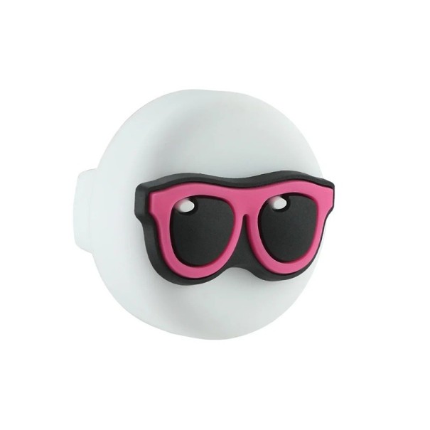 Waterdichte siliconen AirTag hoes in het wit met roze brillen voor kinderschoenen en veters GPS tracker accessoires 35x27x20mm 1