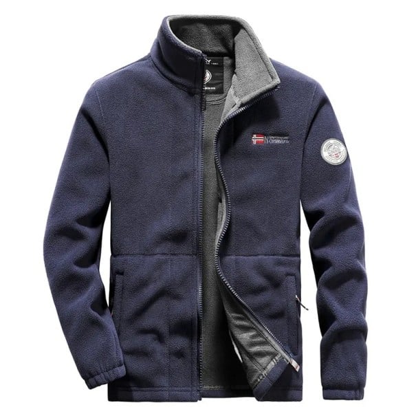 Waterdichte softshell wandeljas jacht windjack skijack POLYESTER met opstaande kraag en rits met zakken in verschillende kleuren blauw 3XL