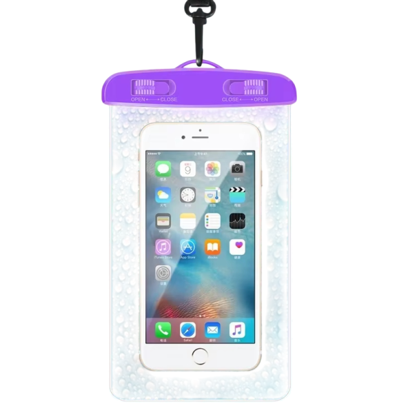 Waterdichte universele telefoonhoes 6,7" Zwem- en onderwater IPX8 PVC hoes Waterdichte tas Bescherming bij watersporten paars