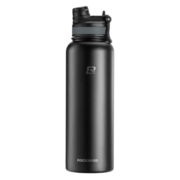 Waterfles met handvat sportieve fietsfles 550 ml 12u warm 24u koel 7,5 x 24 cm zwart