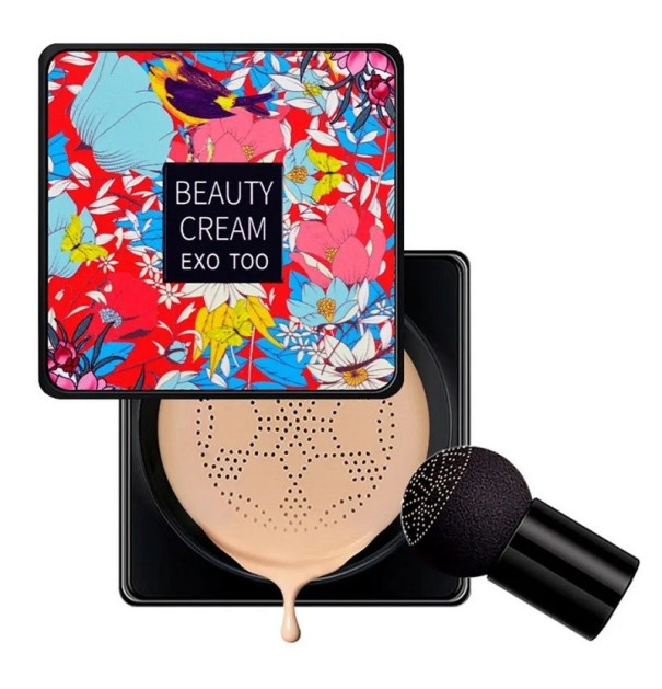 Waterproof CC Cream with Sponge Brightening Cream for Covering Imperfections Long-Lasting Foundation Makeup Natural