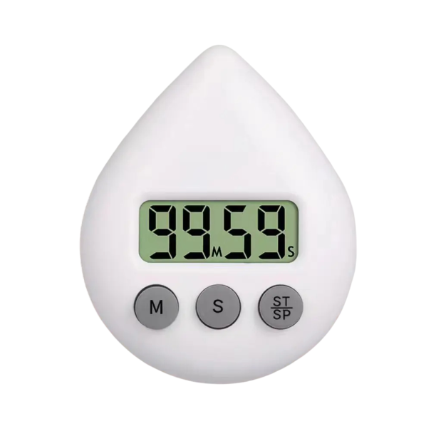 Waterproof Digital Timer Clock 8 x 6.5 cm Practical Clock with Timer for Home white