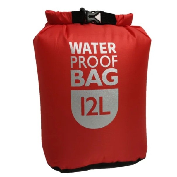 Waterproof Dry Bag 12l Polyester Bag for Rafting, Swimming, Kayaking, River, Trekking, Sailing and Canoeing Lightweight Sports Bag red