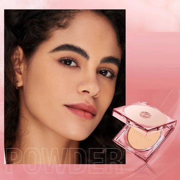 Waterproof Mattifying Face Powder Long-Lasting Powder with SPF 30 Compact Powder for Shine Control Setting and Base Powder Warm nude