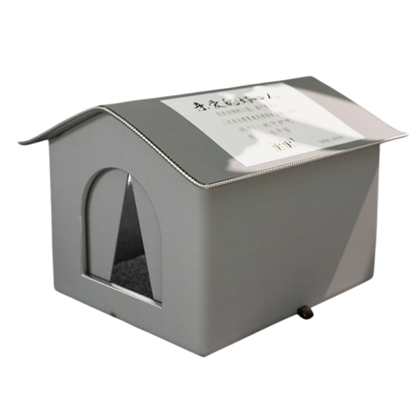 Waterproof Outdoor Pet House 42 x 42 x 42 cm Winter Warm House Foldable Washable Kennel for Dogs and Cats grey