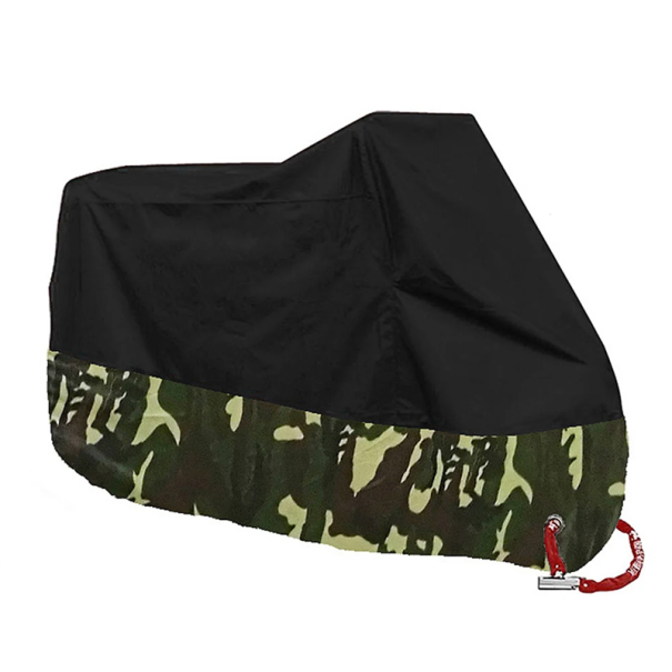 Waterproof Polyester Motorcycle Cover 160–180 cm Outdoor Protective Tarp Against Rain and Dust Motorcycle Cover Compact Travel Cover army green