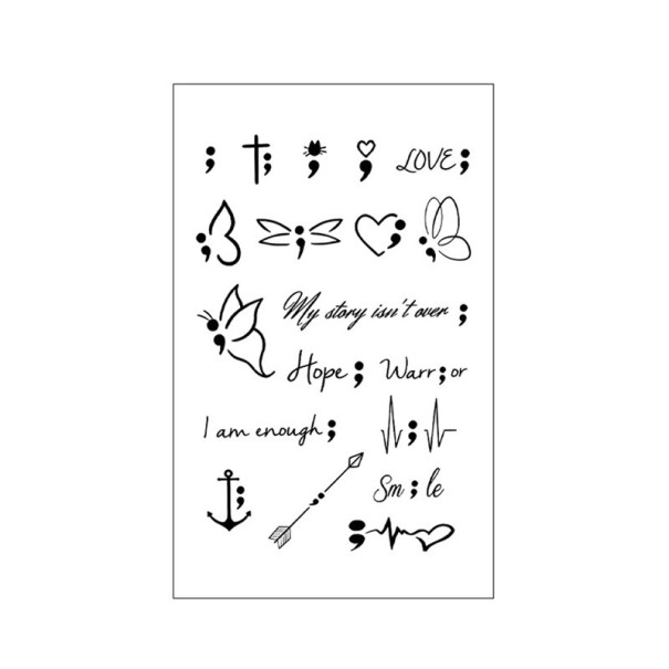 Waterproof Temporary Finger Tattoos Heart Butterfly Anchor Arrow Writings Symbol of Hope Minimalist Tattoos for Women 1