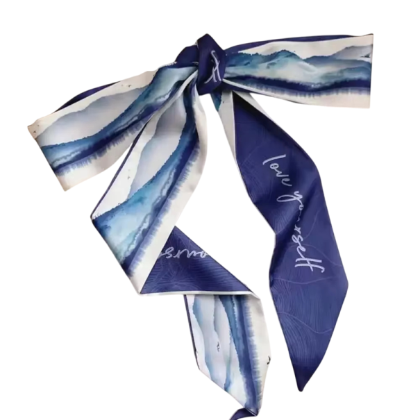 Wavy Elegance 6 x 90 cm Multifunctional Printed Scarf Hair Ribbon for Head and Neck Bag Headband Casual Fashion 1