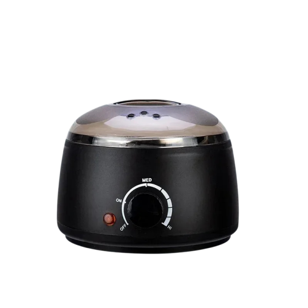 Wax Heater 500 ml Temperature Adjustable Wax Heater with Removable Stainless Steel Container Holder and Lid EU Plug ABS Plastic Black 1