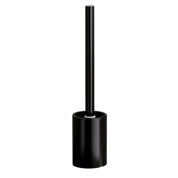 WC Brush with Holder Aluminium Stand Total Length 35 cm Holder 12 × 9 cm Toilet Brush Bathroom Accessory for WC black