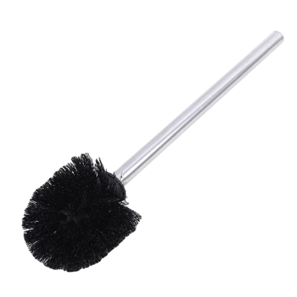 WC-kefe 27 x 9,5 x 9 cm rozsdamentes acél nyéllel Akasztókeret Otthoni WC-kiegészítő WC-tisztító kefe Fürdőszobai kiegészítők fekete