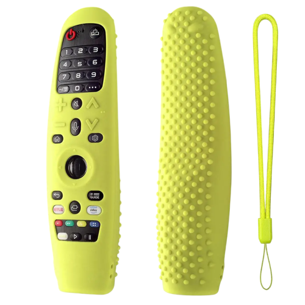 Weiche Silikon-Fernbedienungshülle für LG AN-MR650A AN-MR600 AN-MR20GA, Schutzhülle, 19,5 x 5 x 3,6 cm, langlebige Abdeckung für Smart TV gelb