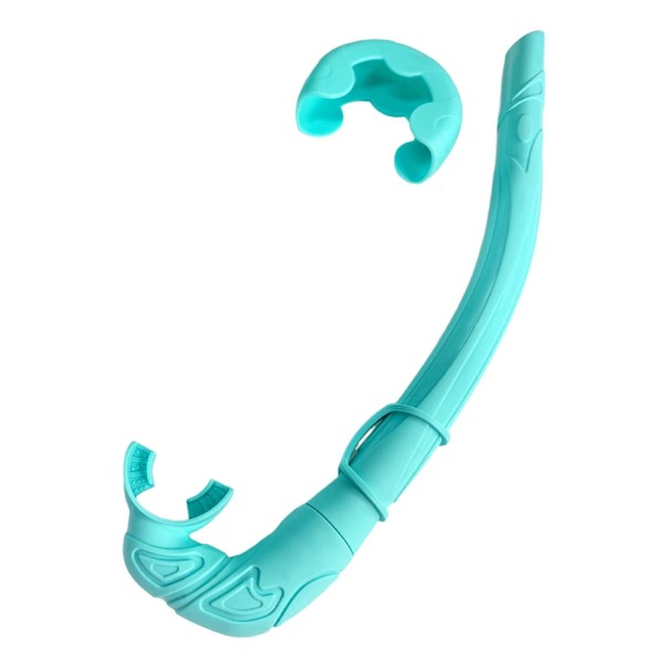 Weicher Silikon-Schnorchel 37,5 cm für Erwachsene Tragbarer faltbarer Schnorchel zum Tauchen und Schnorcheln Ergonomisches Mundstück Leichte Konstruktion grün