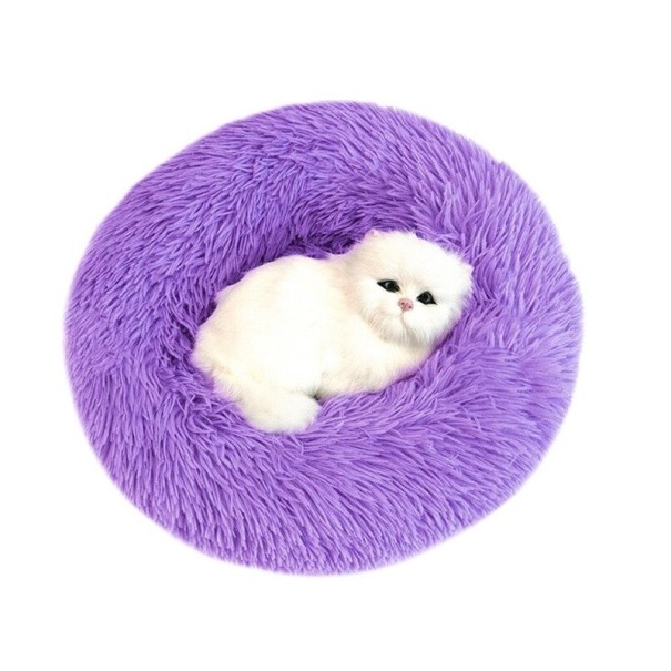 Weiches Bett für Katzen und kleine Hunde lila 60 cm