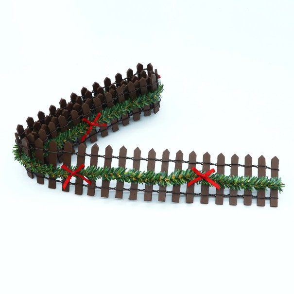 Weihnachtlicher Holzzaun 90 cm x 5 m Kleine Innenraum-Weihnachtsdekoration aus Naturholz Dekorativer Zaun zur Gestaltung von festlichen Dekorationen in der Wohnung braun