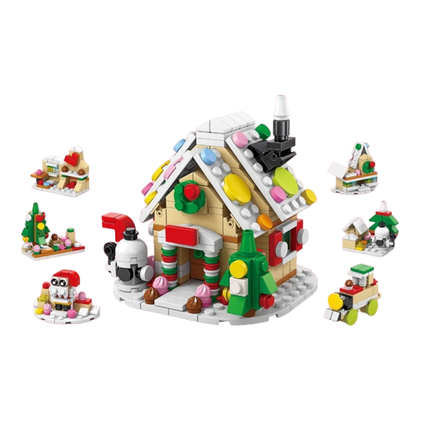 Weihnachtsbaumhaus 6 in 1 mit farbigem Licht Aufbau Weihnachtshäuschen 302 Stück 10,4 x 9,8 x 9 cm 1