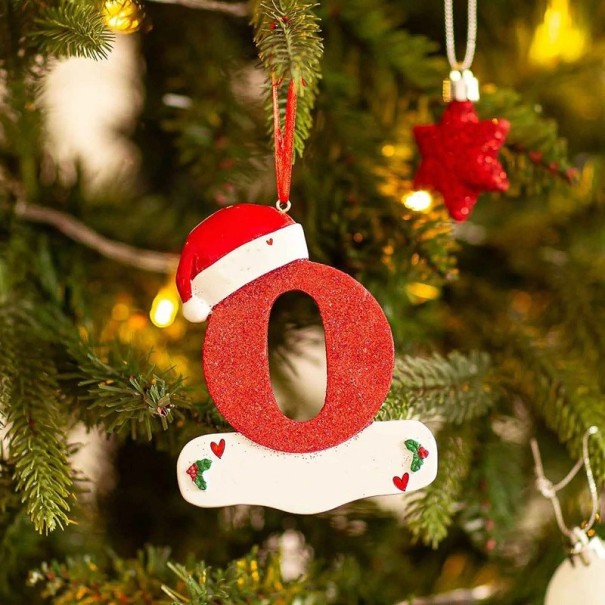 Weihnachtsbaumschmuck mit Buchstaben, Acryl-Weihnachtsbaumbuchstaben, Weihnachtsdekoration, hängende Baumbuchstaben, rote Hängebuchstaben, 10 cm O