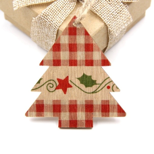 Weihnachtsdekorationen aus Holz 9-tlg 10