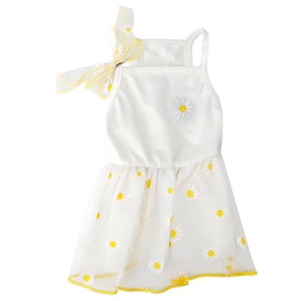 Weiße Kleider für Hunde mit Blumenmuster für Hunde 5–8 kg Größe XL 48 cm Brustumfang 40 cm Länge Elegantes Sommeroutfit für Hunde