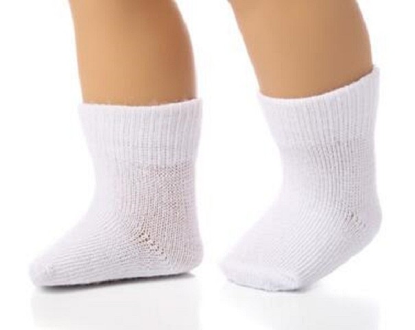 Weiße Socken für die Puppe 1