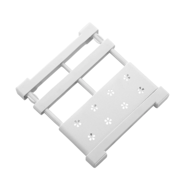 Weiße verstellbare Regalplatte 29–34 x 24 cm Abnehmbare Platte Organizer für den Schrank Multifunktionale Ablage und Haken ohne Bohren 1