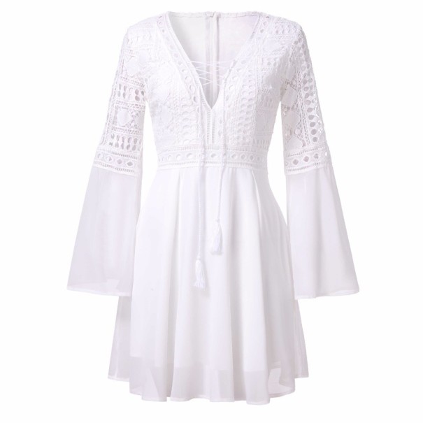 Weißes Boho-Kleid S